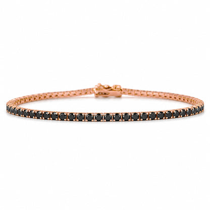 14K Gold Black Diamond Tennis Bracelet