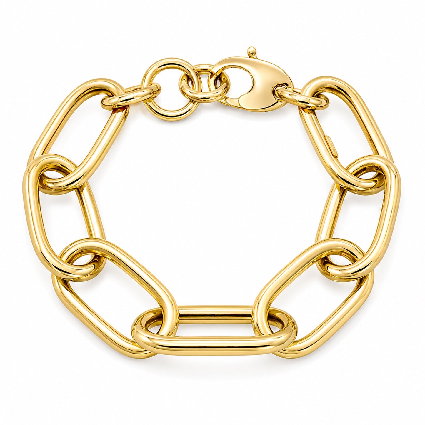 14K Gold Thick Oval Link Bracelet ~ XXL Links