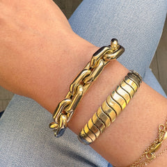 14K Gold Graduated Cobra Chain Bracelet