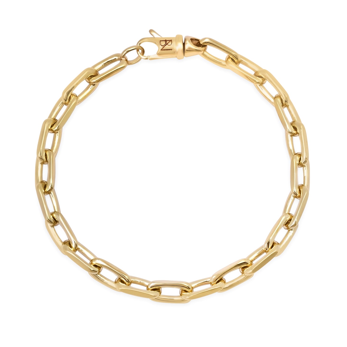 14K Gold Solid Thick Oval Link Bracelet ~ Small Links