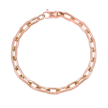 14K Gold Solid Thick Oval Link Bracelet ~ Small Links