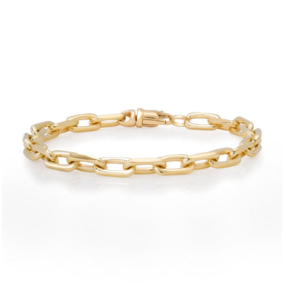 14K Gold Solid Thick Oval Link Bracelet ~ Small Links