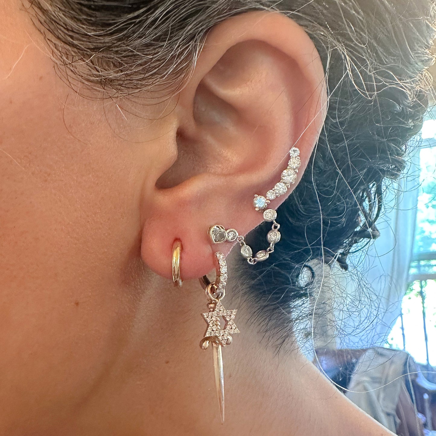 14K Gold Thick Small Size Huggie Hoop Earrings