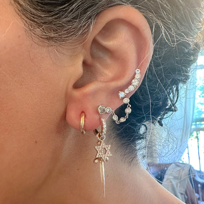 14K Gold Thick Small Size Huggie Hoop Earrings