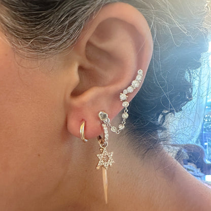 14K Gold Thick Small Size Huggie Hoop Earrings