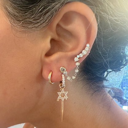 14K Gold Thick Small Size Huggie Hoop Earrings