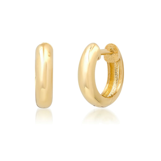 14K Gold Thick XS Size Huggie Hoop Earrings
