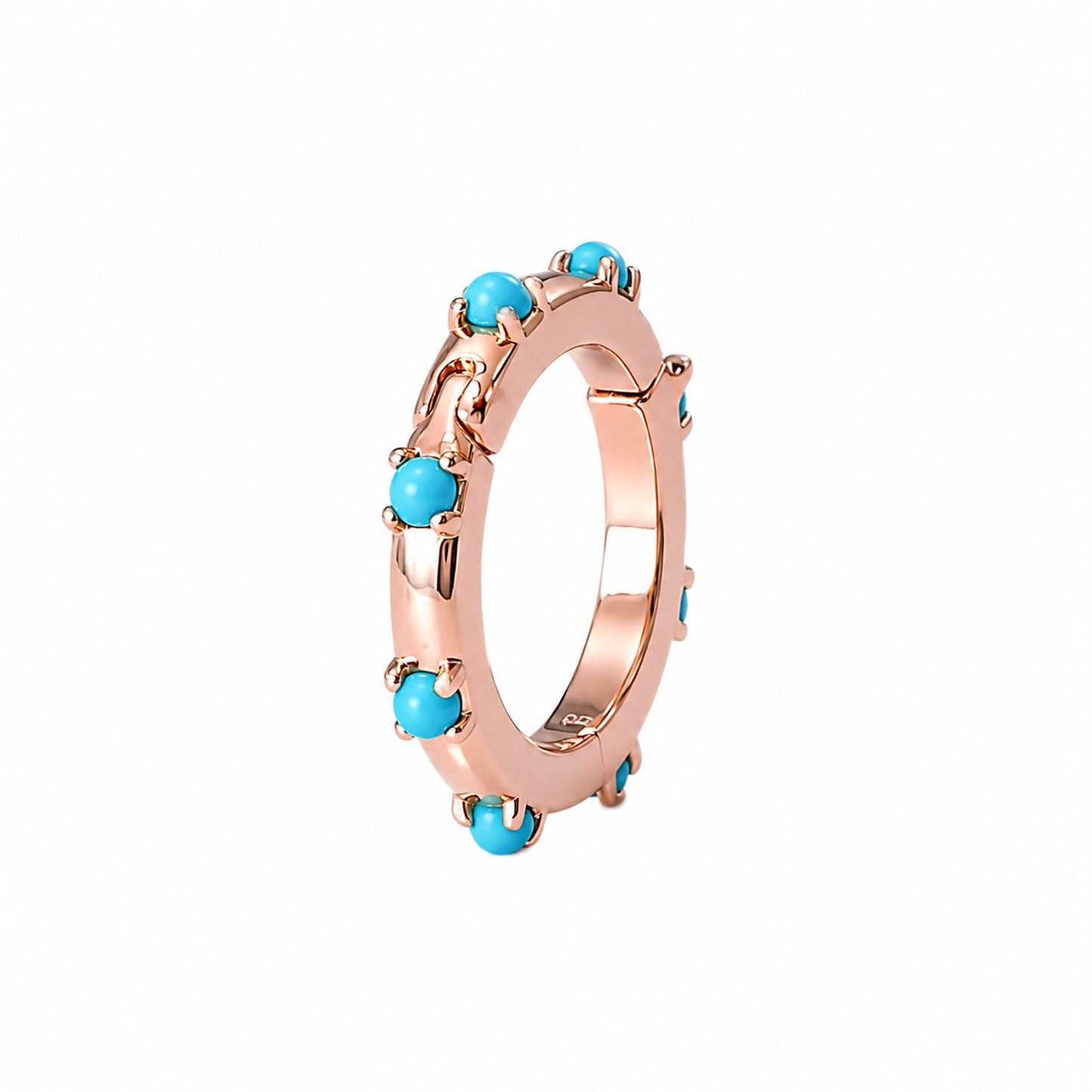 14K Gold Turquoise Round Charm Enhancer