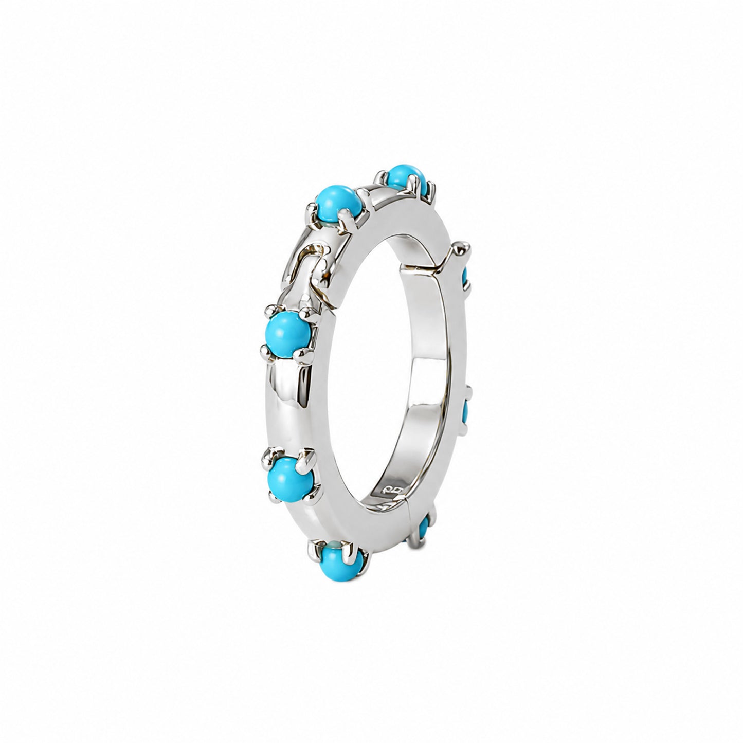 14K Gold Turquoise Round Charm Enhancer