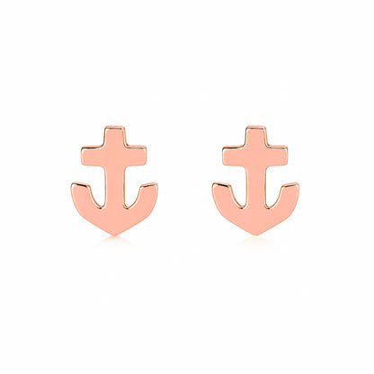 14K Gold XS Anchor Stud Earrings