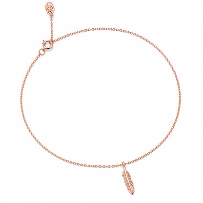 14K Gold Single Feather Ankle Bracelet (Anklet)