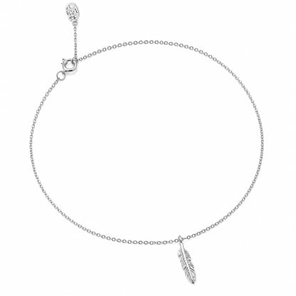 14K Gold Single Feather Ankle Bracelet (Anklet)