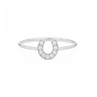 14K Gold Pavé Diamond XS Size Horseshoe Ring