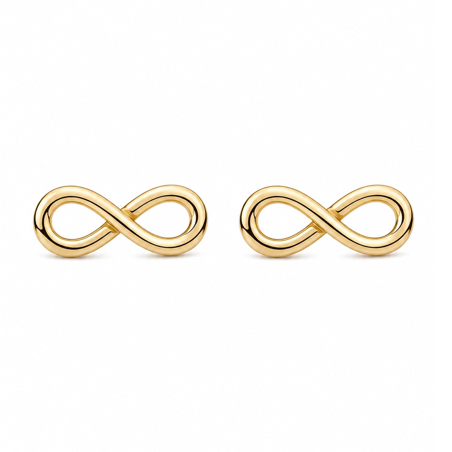 14K Gold Infinity Stud Earrings