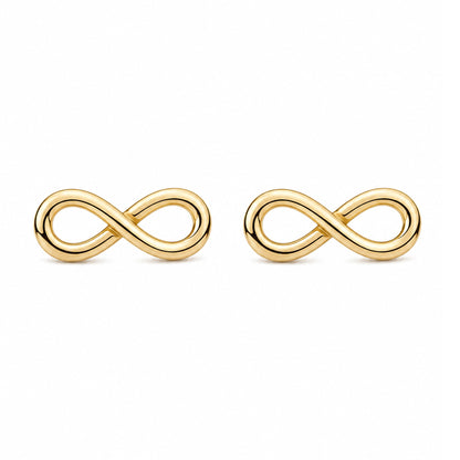 14K Gold Infinity Stud Earrings