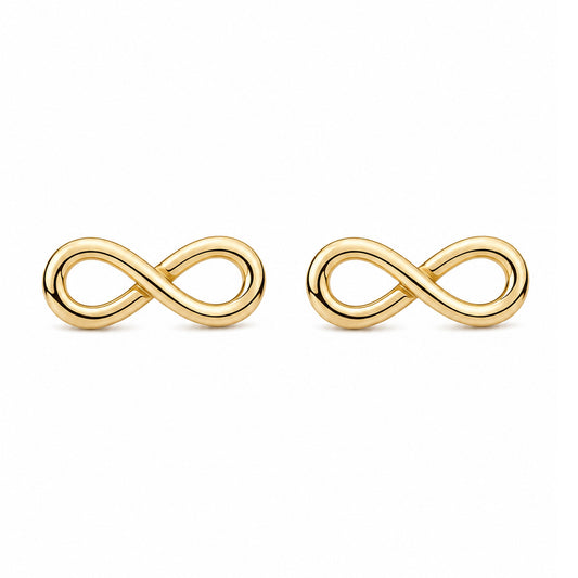 14K Gold Infinity Stud Earrings