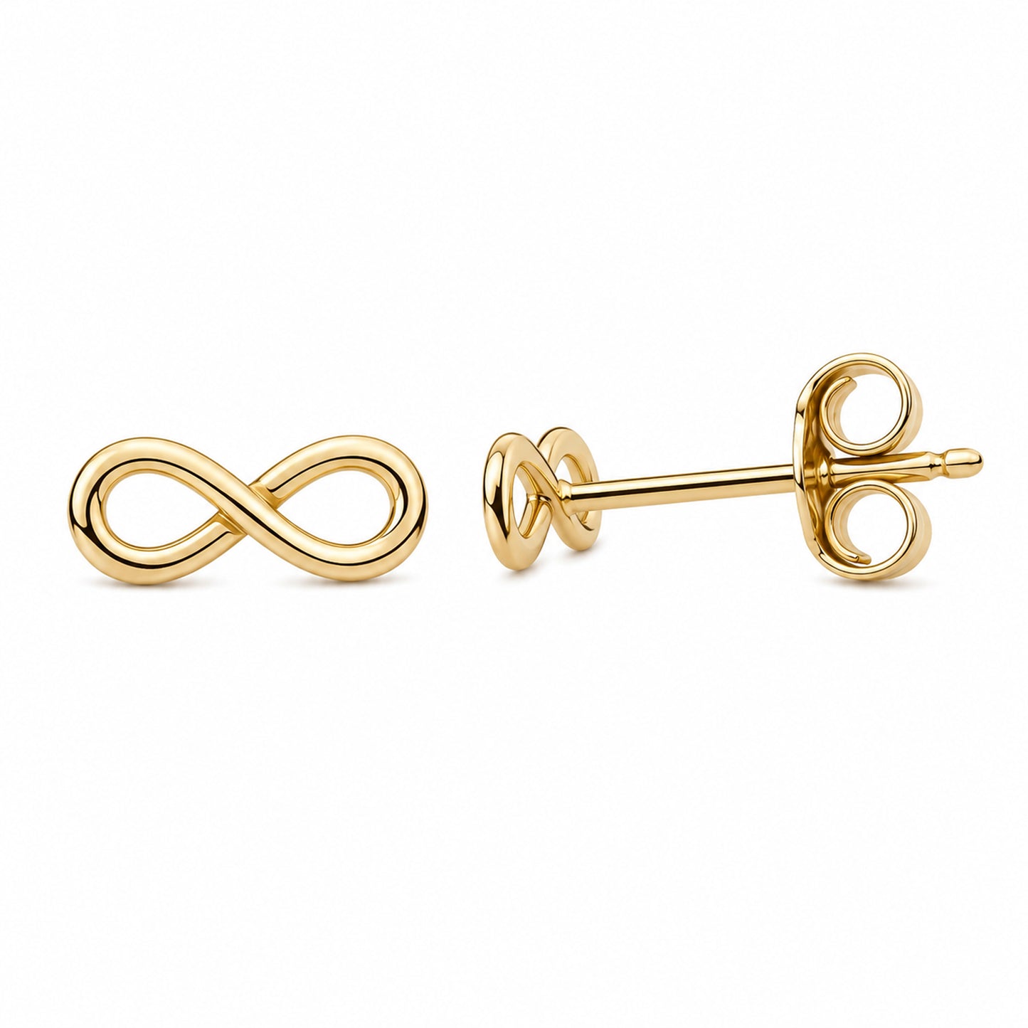 14K Gold Infinity Stud Earrings