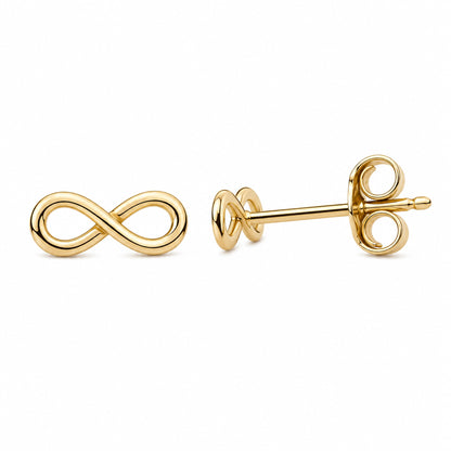 14K Gold Infinity Stud Earrings