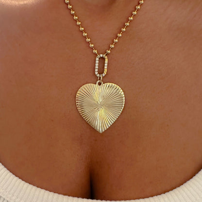 14K Gold Diamond Elongated Oval Charm Enhancer ~ Small Size