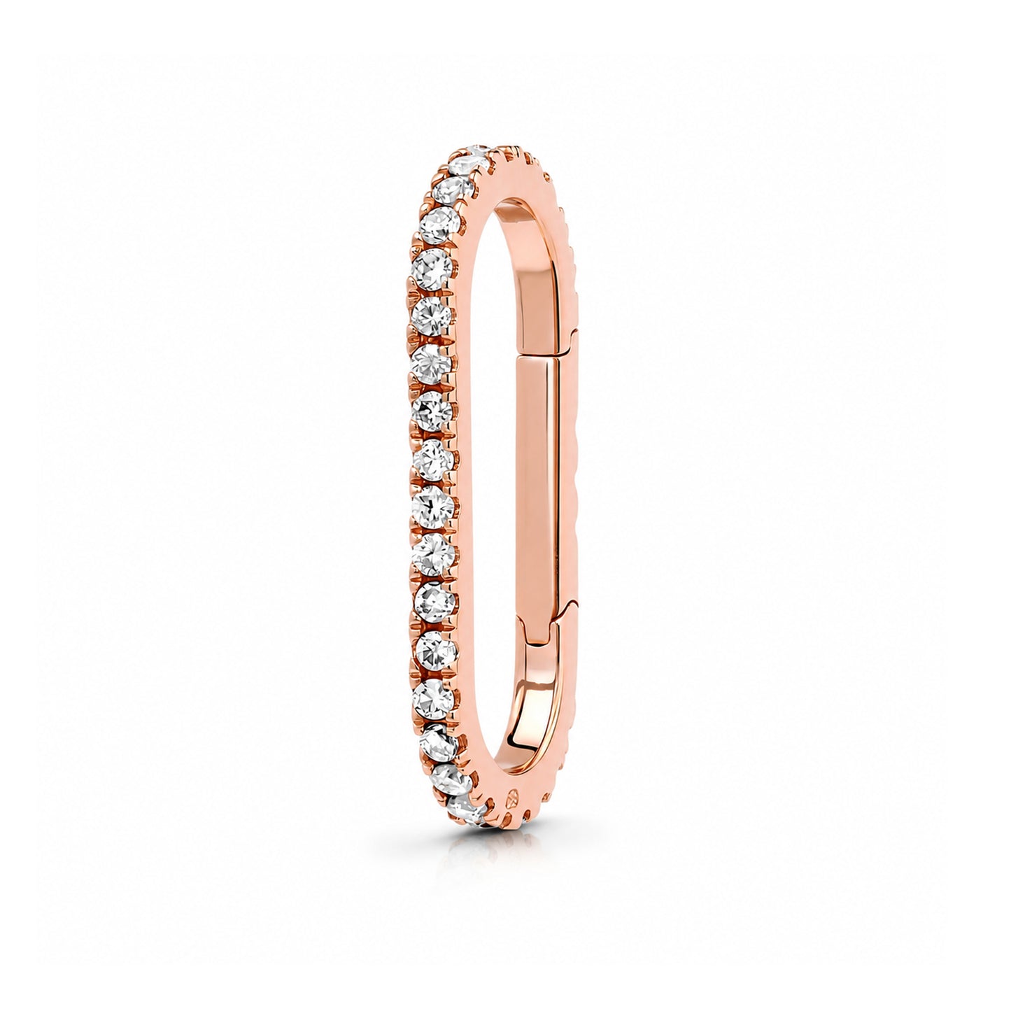 14K Gold Elongated Oval Diamond Charm Enhancer ~ XL Size