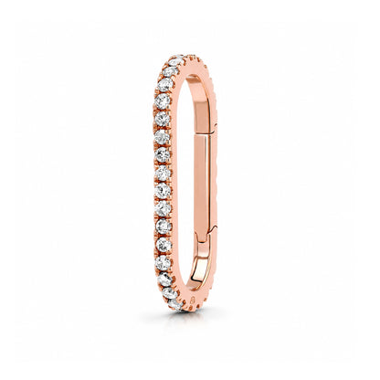 14K Gold Elongated Oval Diamond Charm Enhancer ~ XL Size