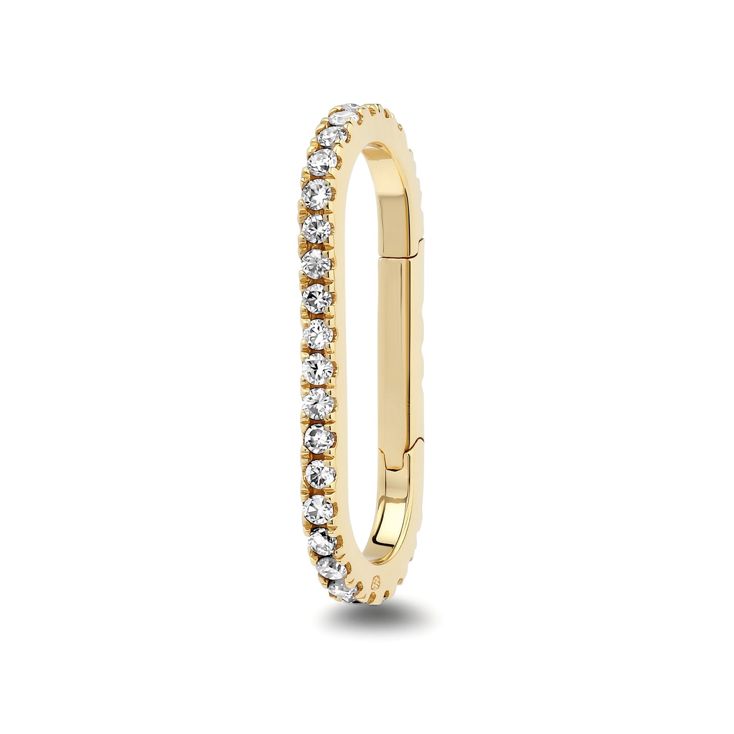 14K Gold Elongated Oval Diamond Charm Enhancer ~ XL Size