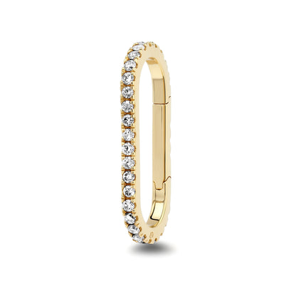 14K Gold Elongated Oval Diamond Charm Enhancer ~ XL Size