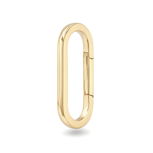 14K Gold Elongated Oval Charm Enhancer ~ XL Size