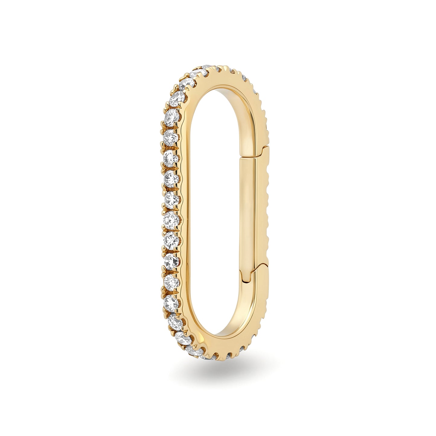 14K Gold Elongated Oval Diamond Charm Enhancer ~ XL Size