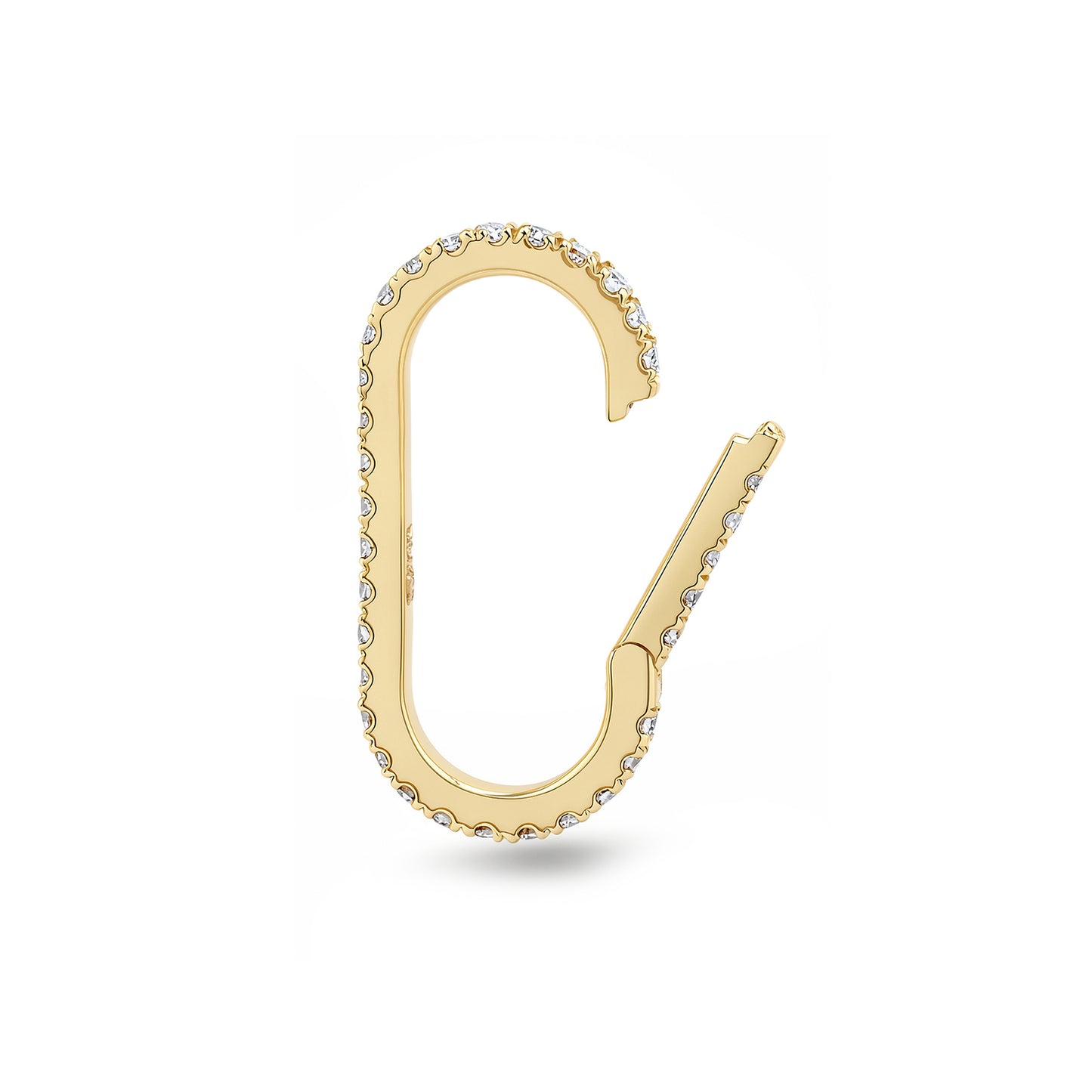 14K Gold Elongated Oval Diamond Charm Enhancer ~ XL Size