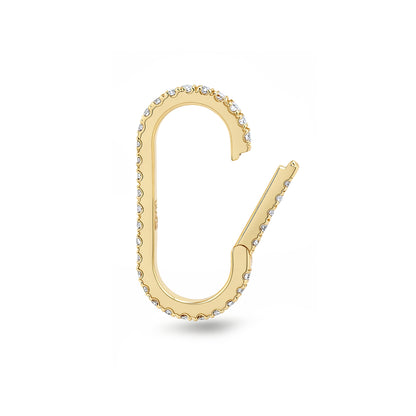 14K Gold Elongated Oval Diamond Charm Enhancer ~ XL Size