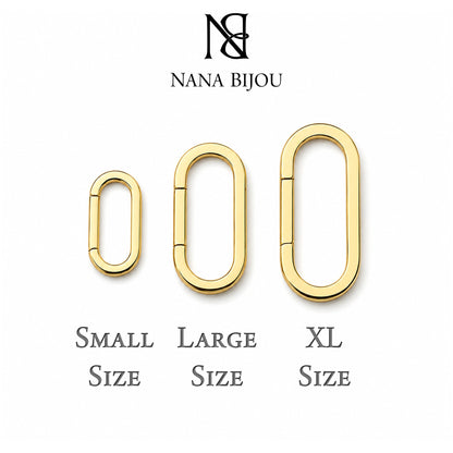 14K Gold Elongated Oval Charm Enhancer ~ Large Size