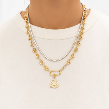 14K Gold Puffy Heart Mariner Anchor Link Chain Necklace