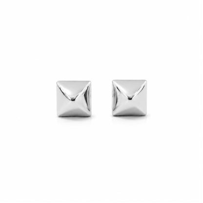Spike Collection: 14K Gold Pyramid Spike Stud Earrings, XS Size