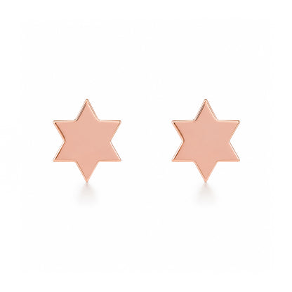 14K Gold Tiny Star of David Stud Earrings