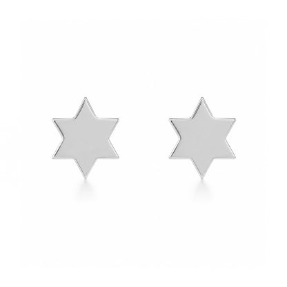14K Gold Tiny Star of David Stud Earrings