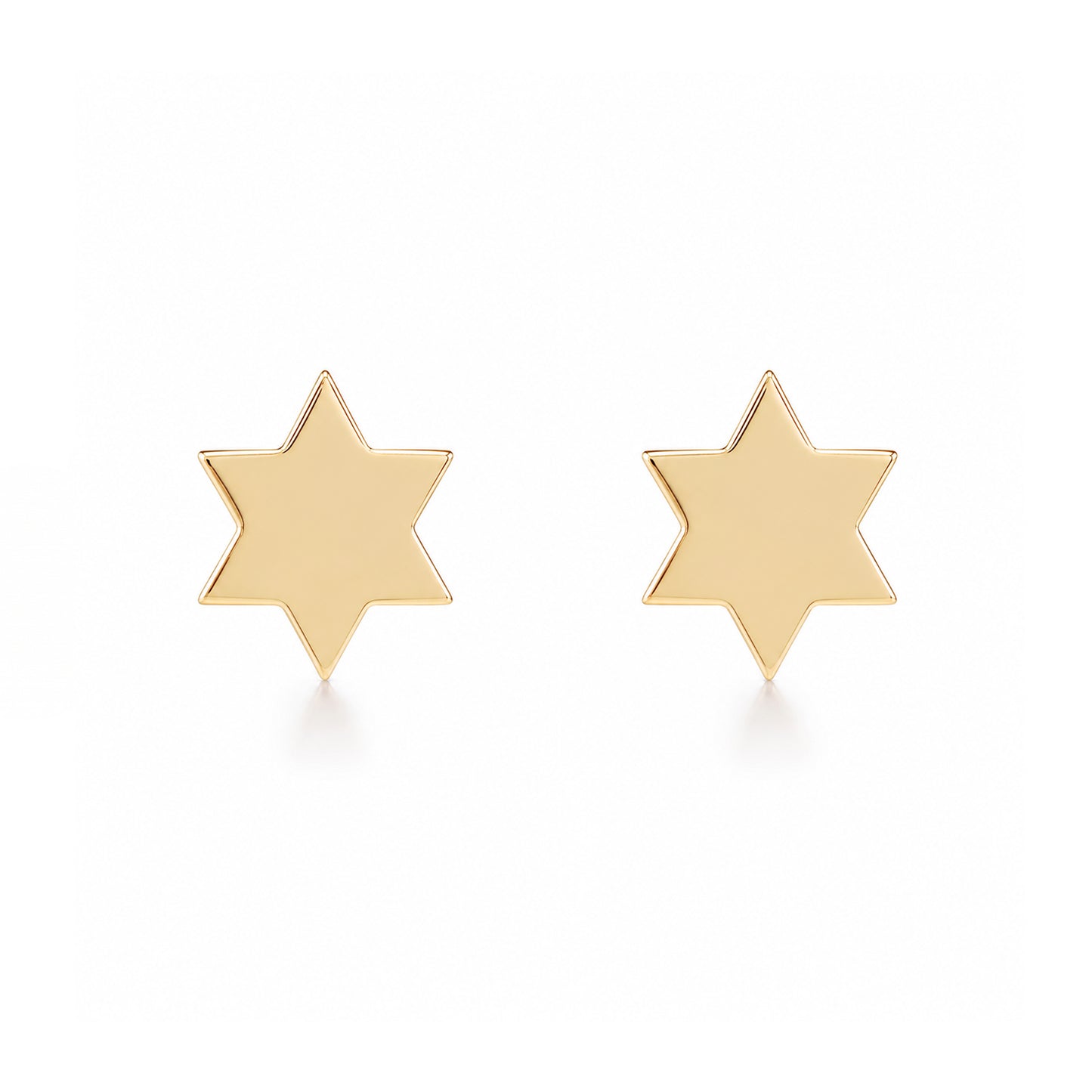 14K Gold Tiny Star of David Stud Earrings