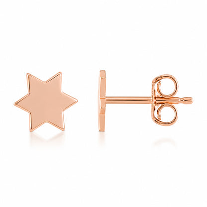 14K Gold Tiny Star of David Stud Earrings