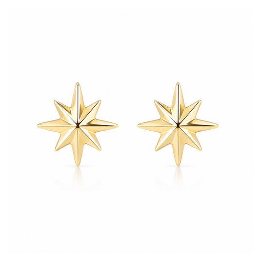 14K Gold XS Starburst Stud Earrings