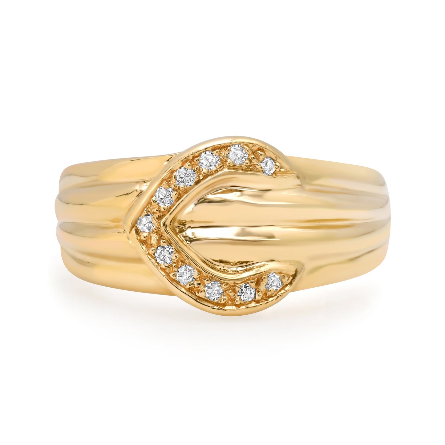 The Diamond 14K Belt Band Ring