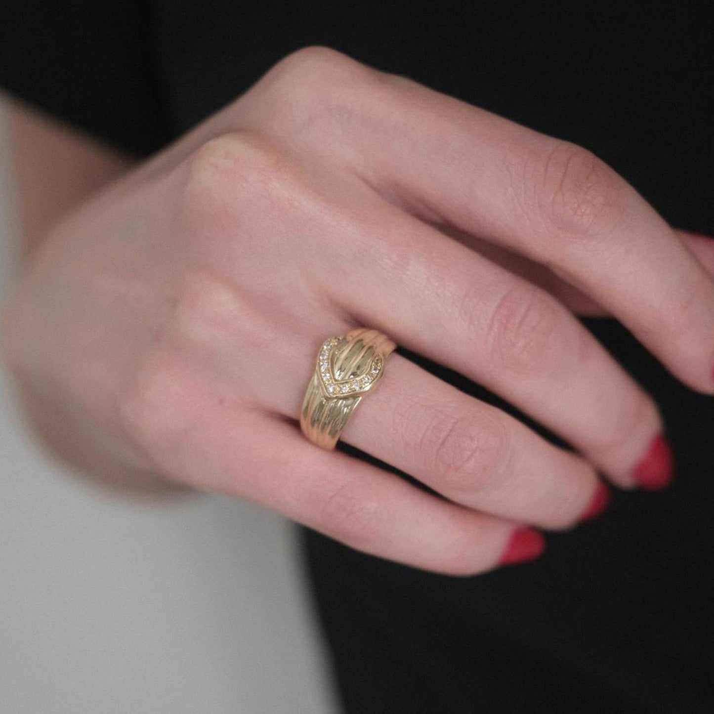 The Diamond 14K Belt Band Ring