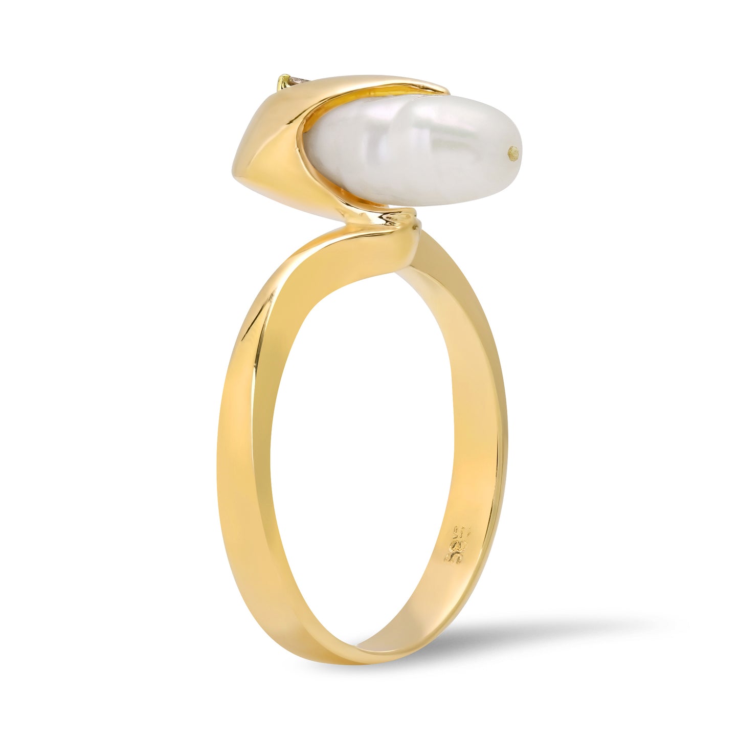 The Pearl & Diamond 14K Banana Ring
