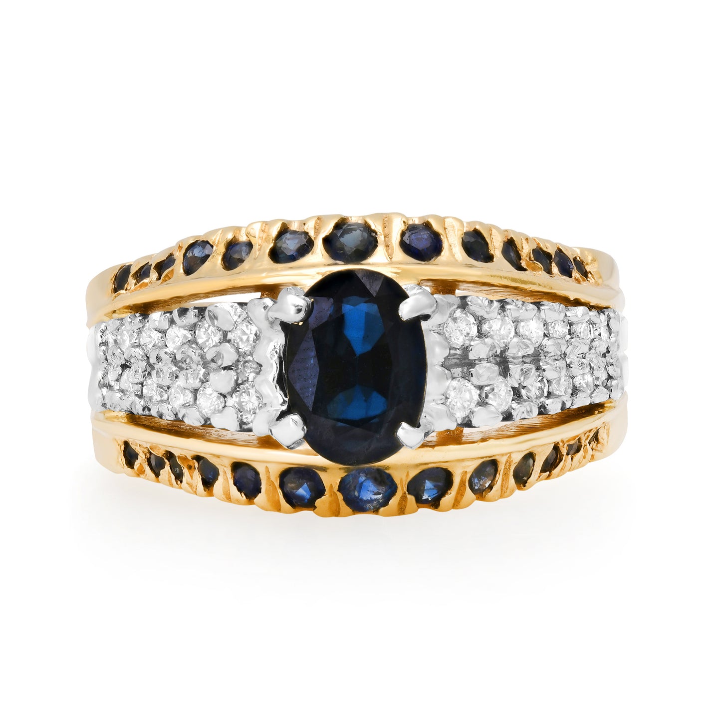 The Sapphire & Diamond 14K Princess Ring