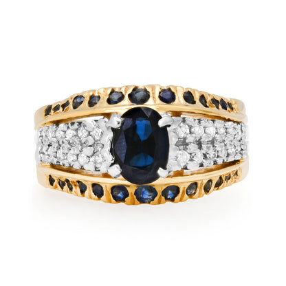 The Sapphire & Diamond 14K Princess Ring