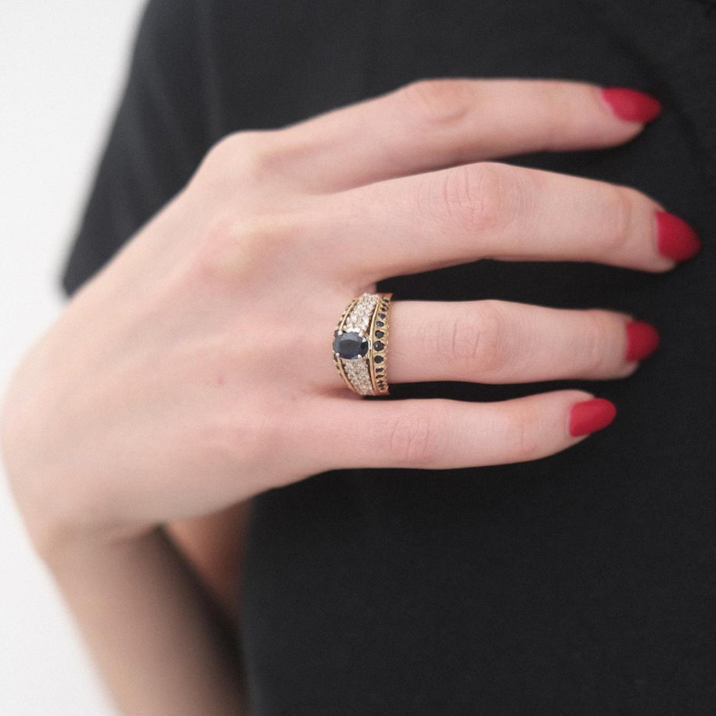 The Sapphire & Diamond 14K Princess Ring