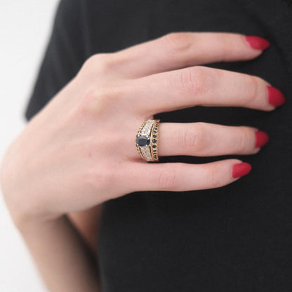 The Sapphire & Diamond 14K Princess Ring