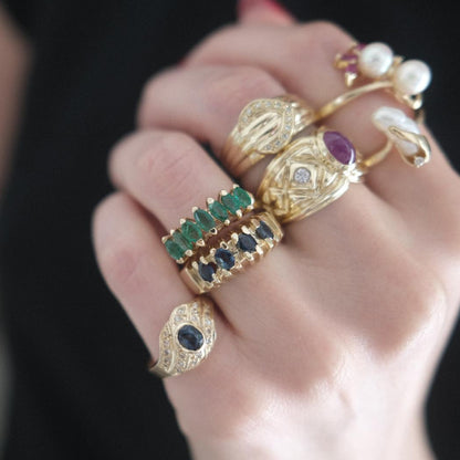 The Pearl & Diamond 14K Banana Ring