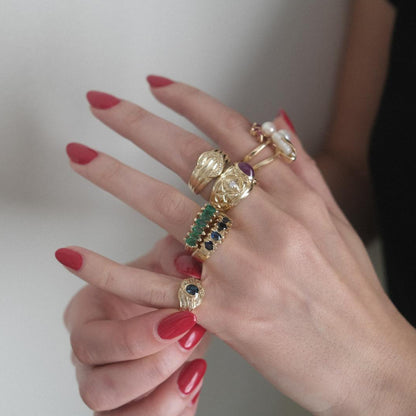 The Diamond 14K Belt Band Ring