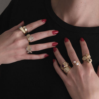 The Diamond 14K Belt Band Ring