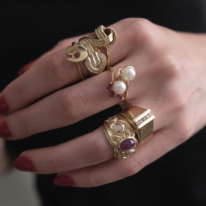 The Diamond 14K Belt Band Ring